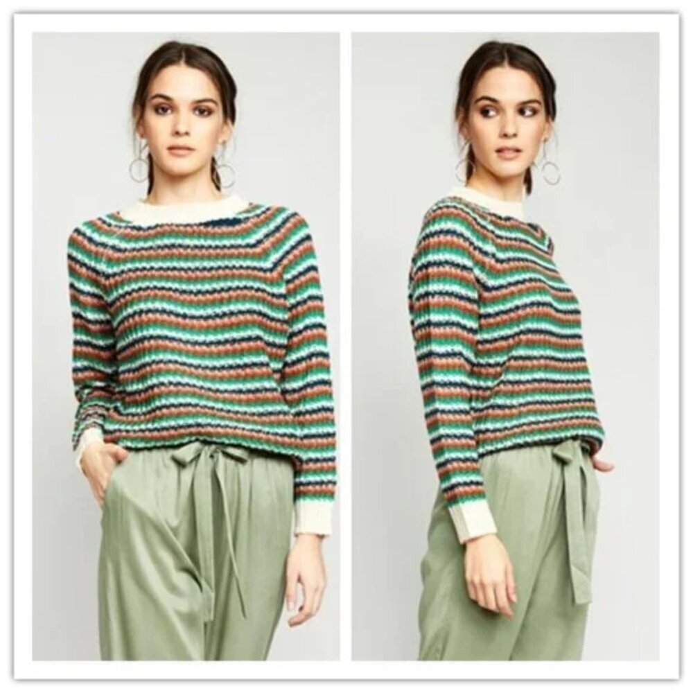 The Good Jane Kylie Pullover Casual Sweater Green Size Small NWT